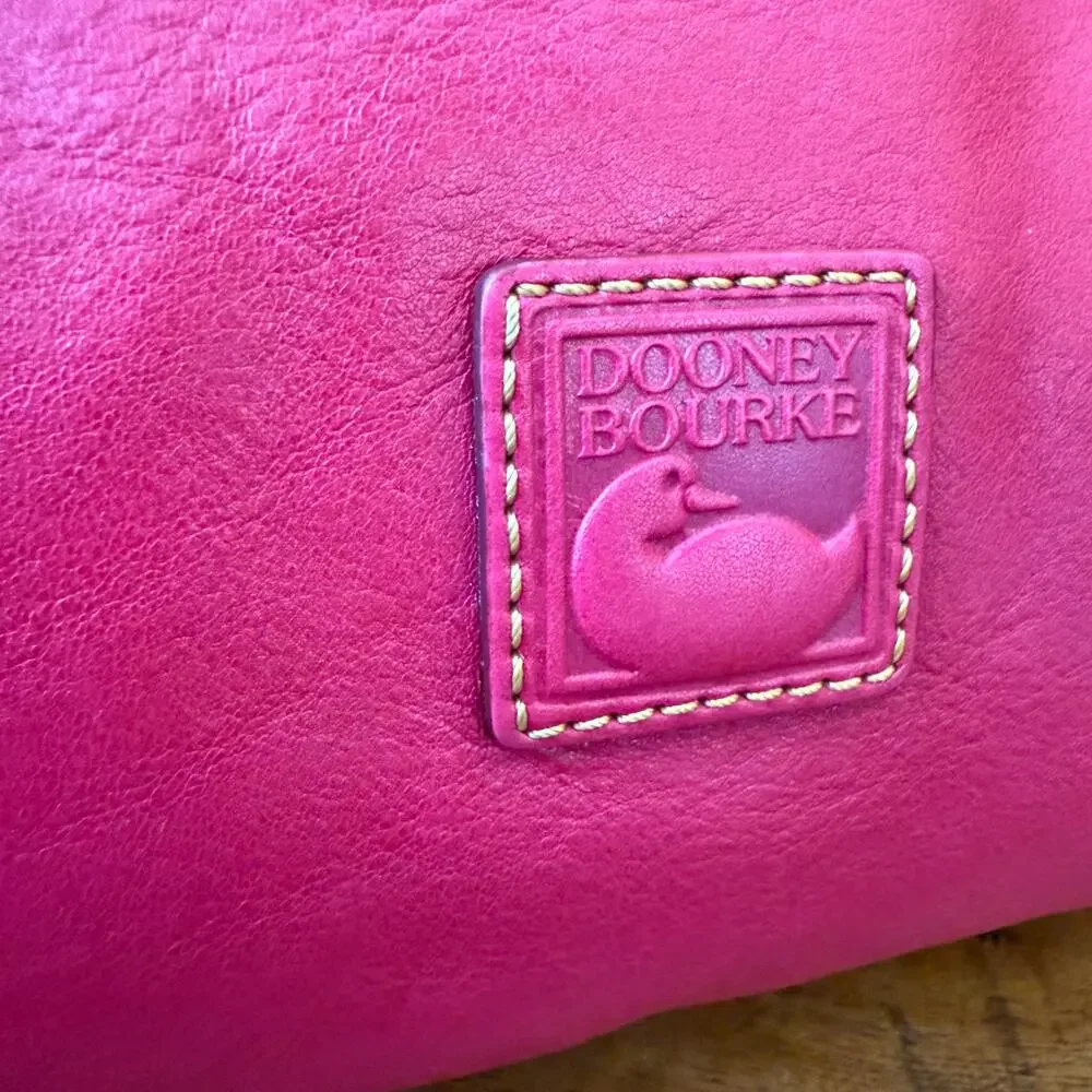 Dooney  Bourke 8L980 Large Florentine Leather Satchel Fuchsia Pink Crossbody Bag